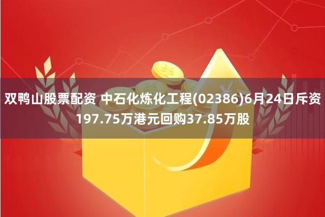 双鸭山股票配资 中石化炼化工程(02386)6月24日斥资197.75万港元回购37.85万股