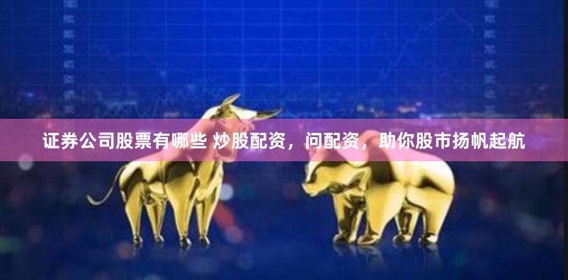 证券公司股票有哪些 炒股配资，问配资，助你股市扬帆起航
